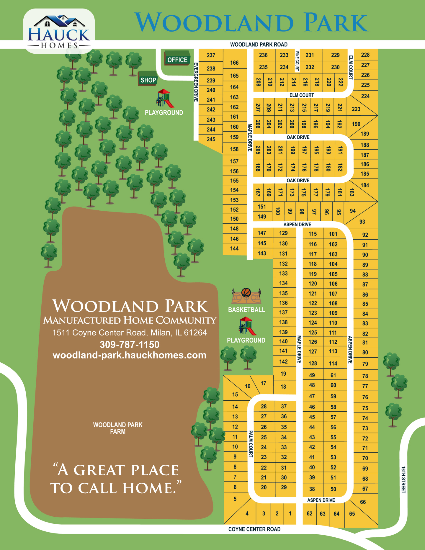 Site map of Woodland Park
